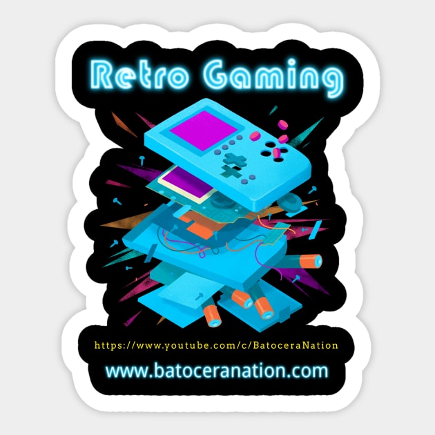 Retro Gamer Logo 20 Sticker by Batocera Nation